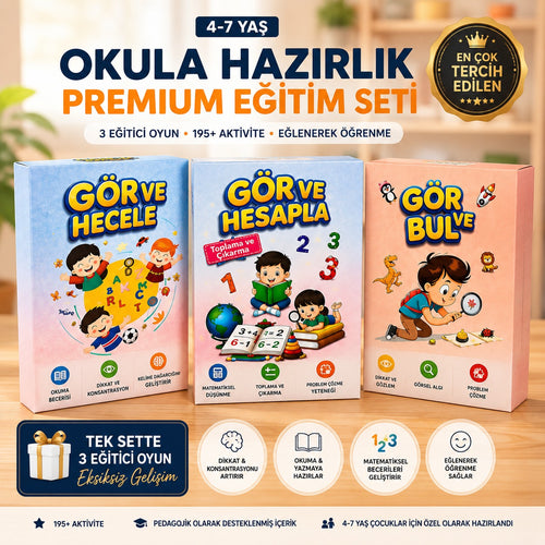 Zepzeka Okula Hazırlık 3'lü Premium Eğitim Seti